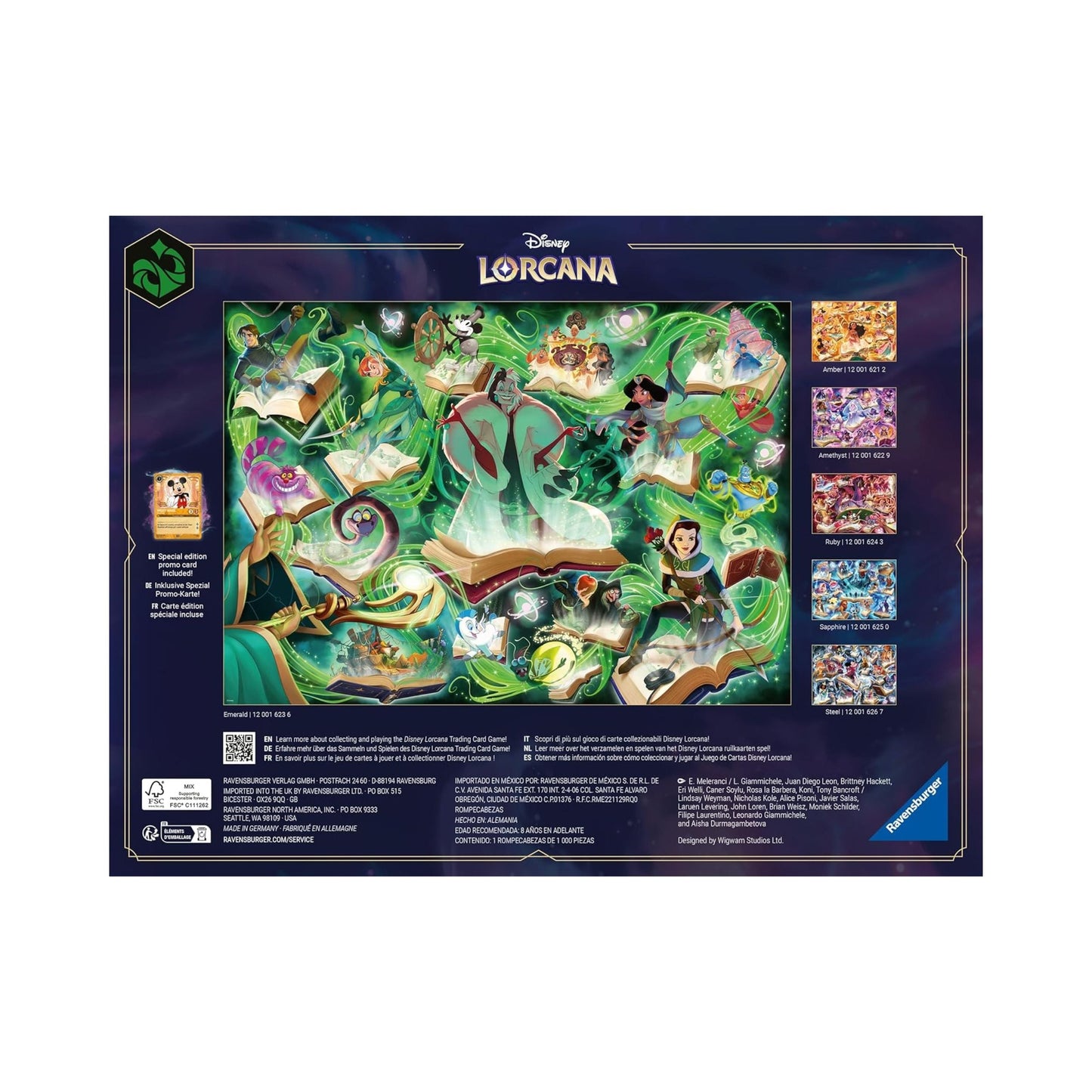 Disney Lorcana 1000 Pc Ravensburger Puzzle Glimmers of The Realm Emerald PRESALE