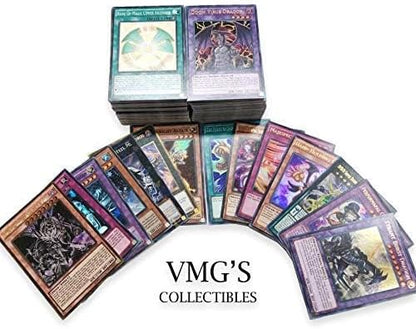 YU-GI-OH! 200 Mixed Trading Card Lot (150 Commons, 50 Rares, No Duplicates, Holos Included, Near Mint)