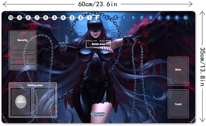 New DTCG Duel Playmat Digimon Ladydevimon Trading Card Game TCG CCG Mat Pad + Free Bag (ZD002-108-SM)