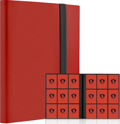 Trading Card Binder 9 Pocket, 360 Pockets Trading Card Holder Book, Premium PU Cover Zip Folder Binder, Side Loading Carrying Case Binder Album for TCG, MTG,Sports Cards, Game Cards (Orange-1)