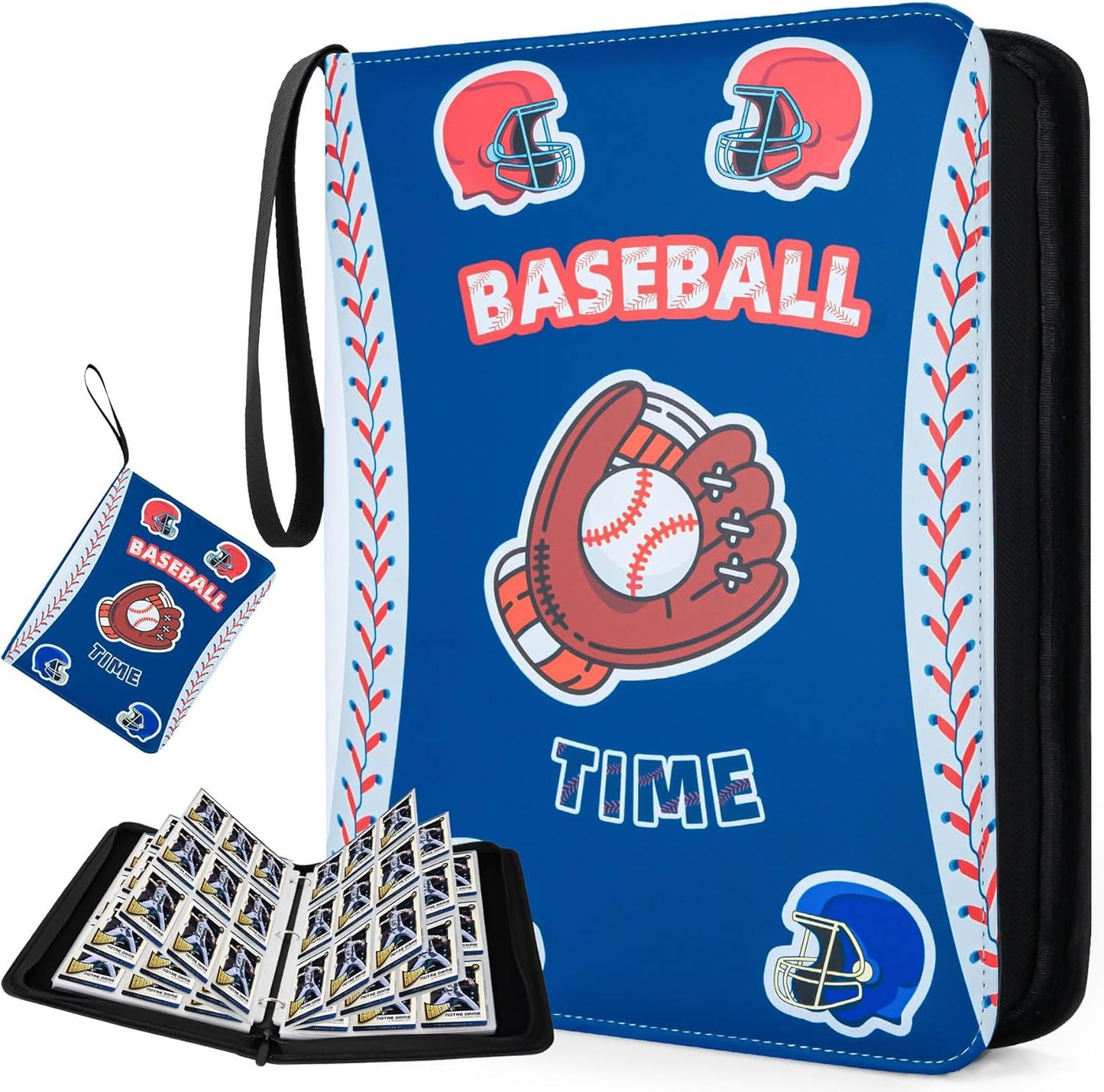 Trading Card Binder 9 Pocket, 360 Pockets Trading Card Holder Book, Premium PU Cover Zip Folder Binder, Side Loading Carrying Case Binder Album for TCG, MTG,Sports Cards, Game Cards (Orange-1)