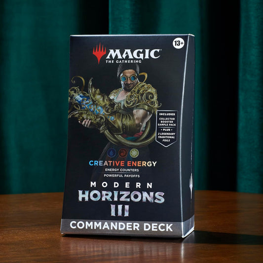 Magic: The Gathering Modern Horizons 3 Commander Deck - Creative Energy (100-Card Deck, 2-Card Collector Booster Sample Pack + Accessories)