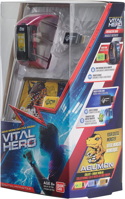 Bandai Namco - Digimon - Vital Hero Interactive Fitness Tracker/Digital Watch/Virtual Pet (Red)
