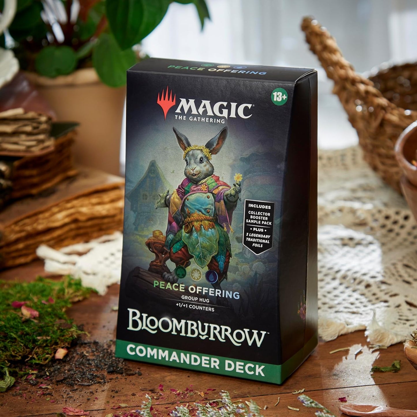 Magic: The Gathering Bloomburrow Commander Deck - Peace Offering (100-Card Deck, 2-Card Collector Booster Sample Pack + Accessories)