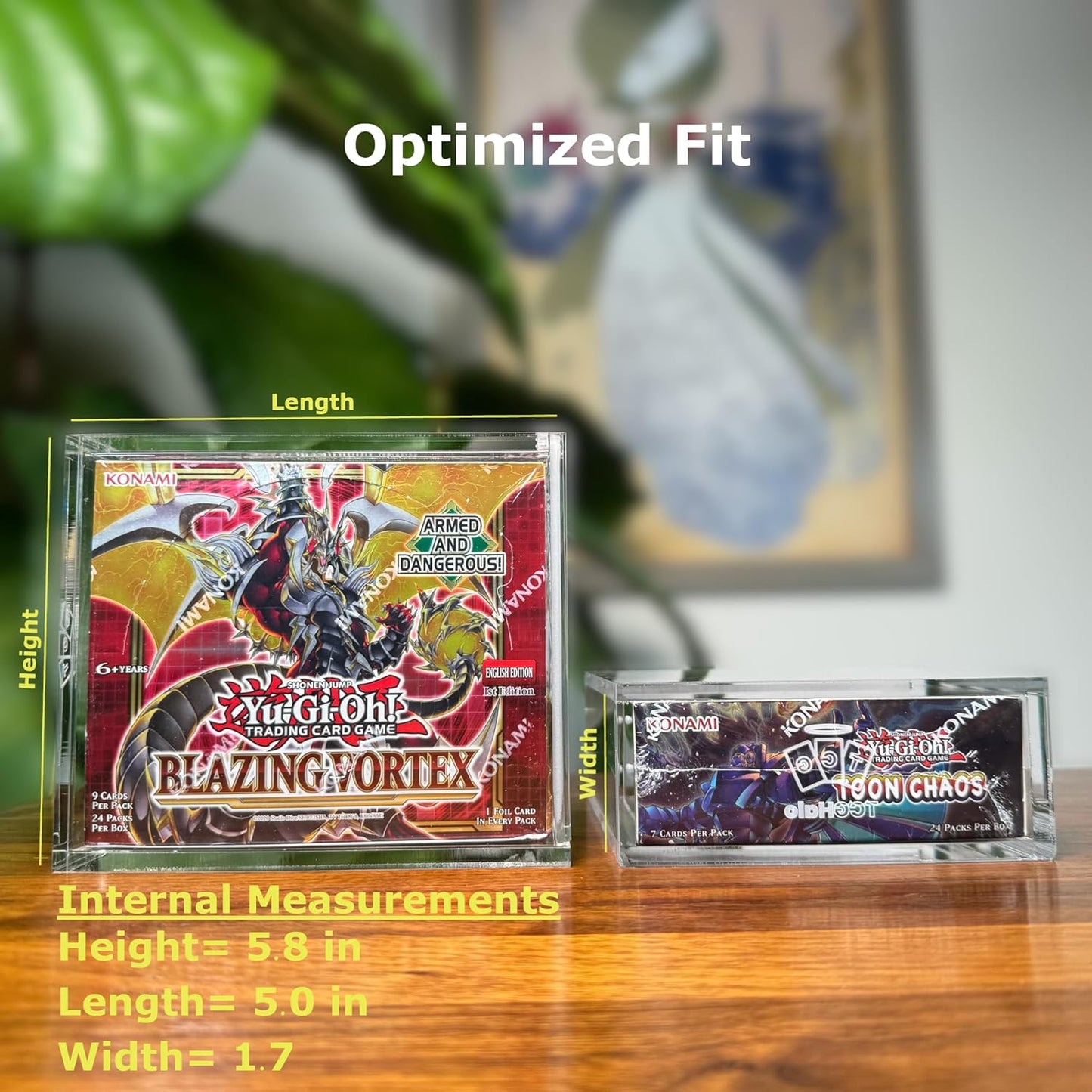 Acrylic Yugioh Booster Box Case (3 Pack) Acrylic Display Case for Yu-Gi-Oh Booster Box - Sliding Magnetic Lid 5MM Thick - Hard Yugioh Card Booster Box Case Storage Clear Acrylic Display Case