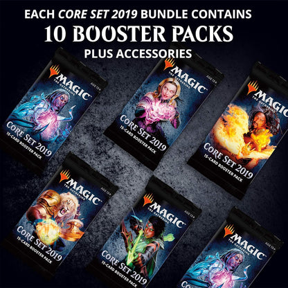 Magic: The Gathering Core Set 2019 Bundle | 10 Booster Packs | Accessories