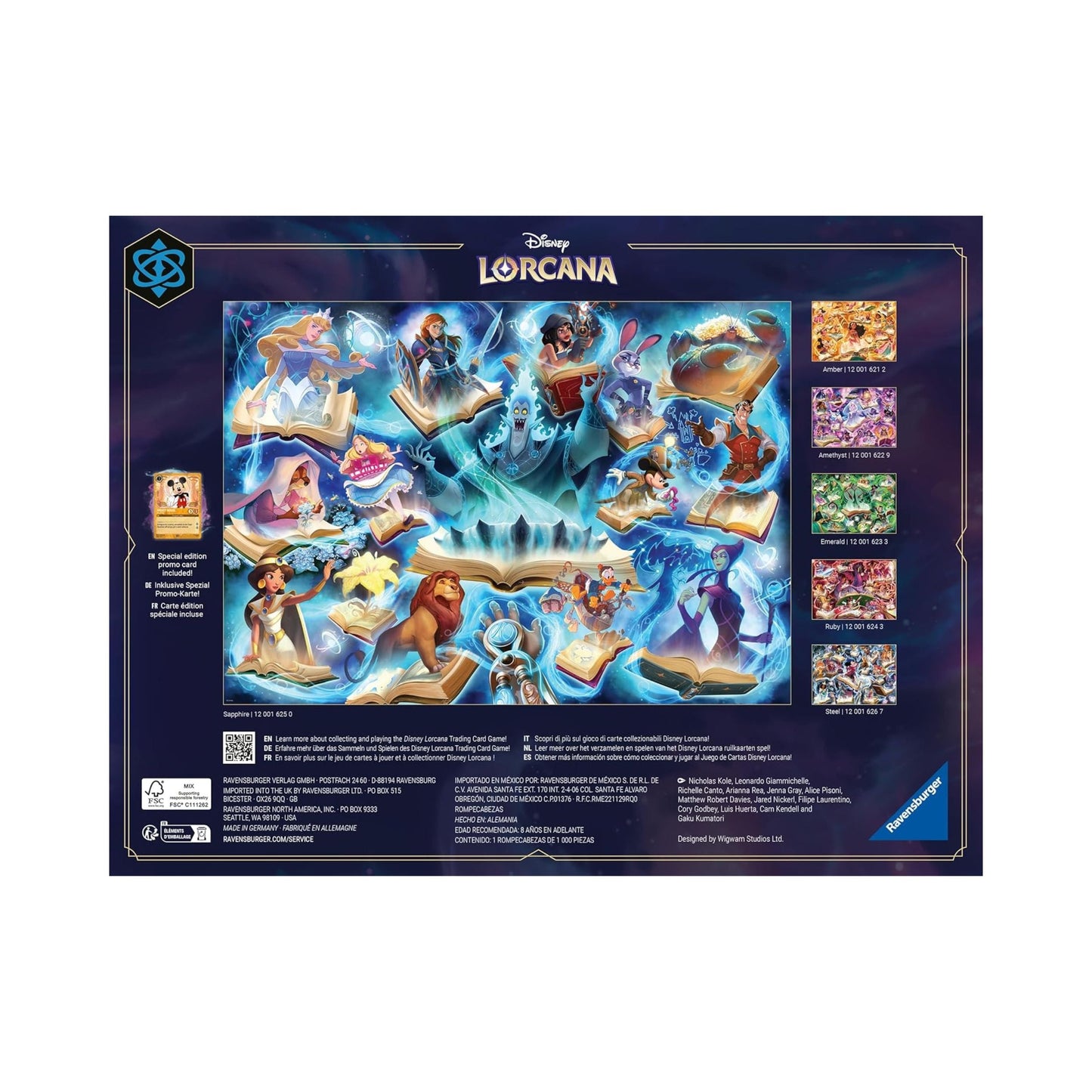 Disney Lorcana 1000Pc Ravensburger Puzzle Glimmers of the Realm Sapphire (PRE-SALE DECEMBER)