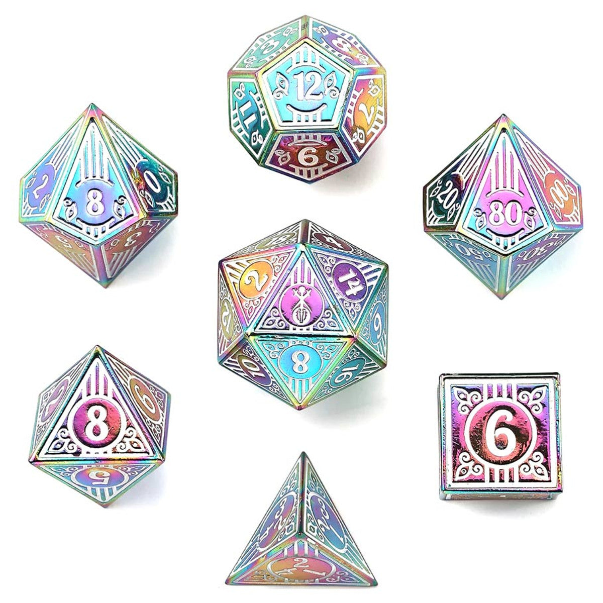 HYMGHO PREMIUM 7-Set Bard Solid Metal: Rainbow With White