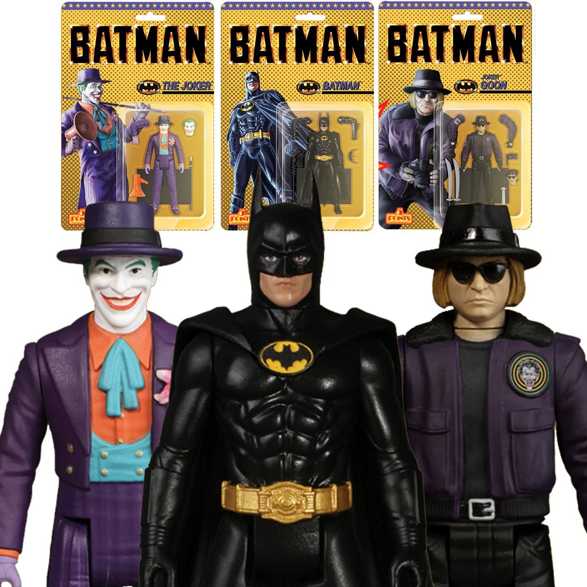 Mezco Batman (1989) - 5 Points Collection Action Figure - 3 Pack (Batman , The Joker, and Joker Goon) (PRE-SALE)