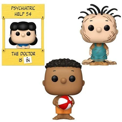 Peanuts Wave 8 Funko Pop! Animation - Set of 3 (Franklin with Ball #2093, Pigpen #2094, and Lucy with Doctor Stand #2095) Collectible Vinyl Figures - Estimated Arrival: Nov. 2025 (PRE-SALE)