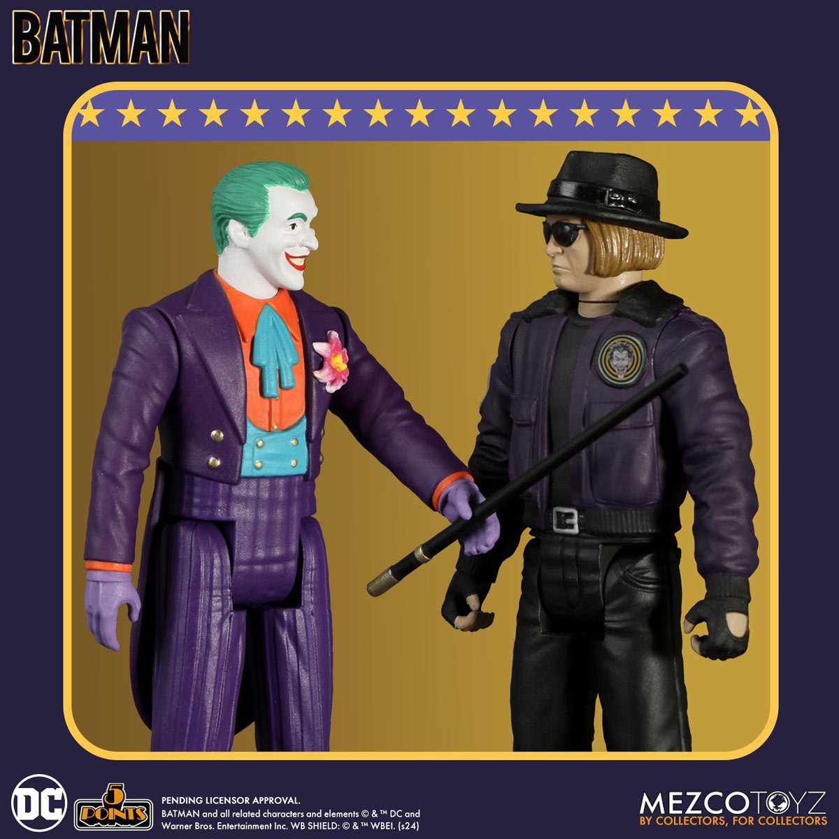 Mezco Batman (1989) - 5 Points Collection Action Figure - 3 Pack (Batman , The Joker, and Joker Goon) (PRE-SALE)
