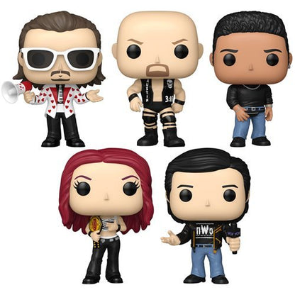 WWE Wave 28 Funko Pop! Set of 5 (Jimmy Hart #191, Stone Cold Steve Austin #190, Dwayne The Rock Johnson #189, Lita #188, and Eric Bischoff #187) Collectible Vinyl Figures - Estimated Arrival: Nov. 2025 (PRE-SALE)