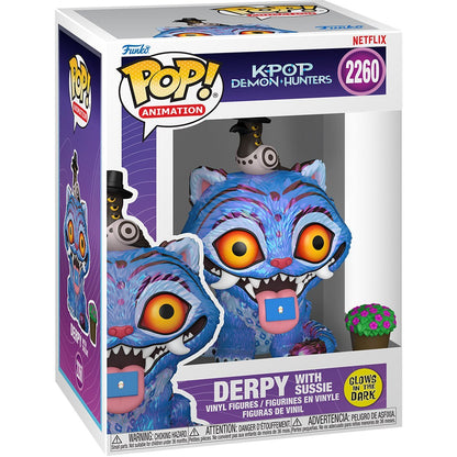 Funko Pop! KPop Demon Hunters Derpy with Sussie (Tiger with Bird) Glow-in-the-Dark Vinyl Figure #2260 – Collectible Figure with Window Display Box, 3 3/4-Inches (PRE-SALE JANUARY 2026)