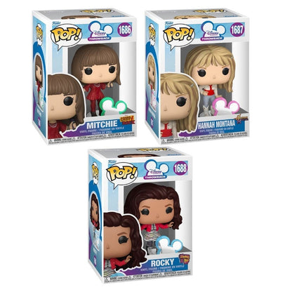 Disney Channel Retro Funko Pop! Set of 3 (Mitchie Camp Rock #1686, Hannah Montana with Disney Icon #1687, and Shake It Up Rocky with Disney Icon #1688) Collectible Vinyl Figures - Estimated Arrival: Jan. 2026 (PRE-SALE)