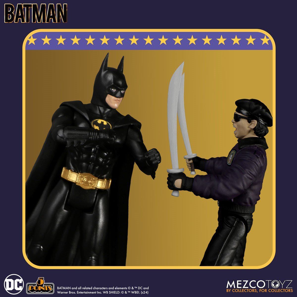 Mezco Batman (1989) - 5 Points Collection Action Figure - 3 Pack (Batman , The Joker, and Joker Goon) (PRE-SALE)
