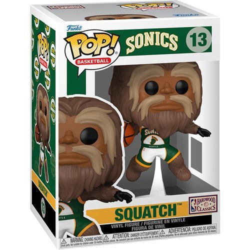Squatch #13 Funko Pop! Basketball NBA Mascots Sonics - Approx. 4 3/4" Hard Wood Classic Collectible Vinyl Figure Bundled with Display Box Protector Case - Estimated Arrival: Nov. 2025 (PRE-SALE)