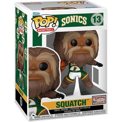 Squatch #13 Funko Pop! Basketball NBA Mascots Sonics - Approx. 4 3/4" Hard Wood Classic Collectible Vinyl Figure Bundled with Display Box Protector Case - Estimated Arrival: Nov. 2025 (PRE-SALE)