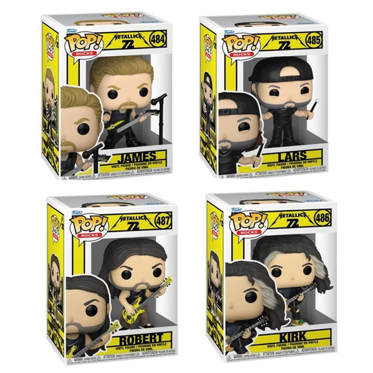 Metallica (72 Seasons) Wave 2 Funko Pop! Rocks - Set of 4 (James #484, Robert #487, Lars #485, and Kirk #486) Collectible Vinyl Figures - Estimated Arrival: Nov. 2025 (PRE-SALE)