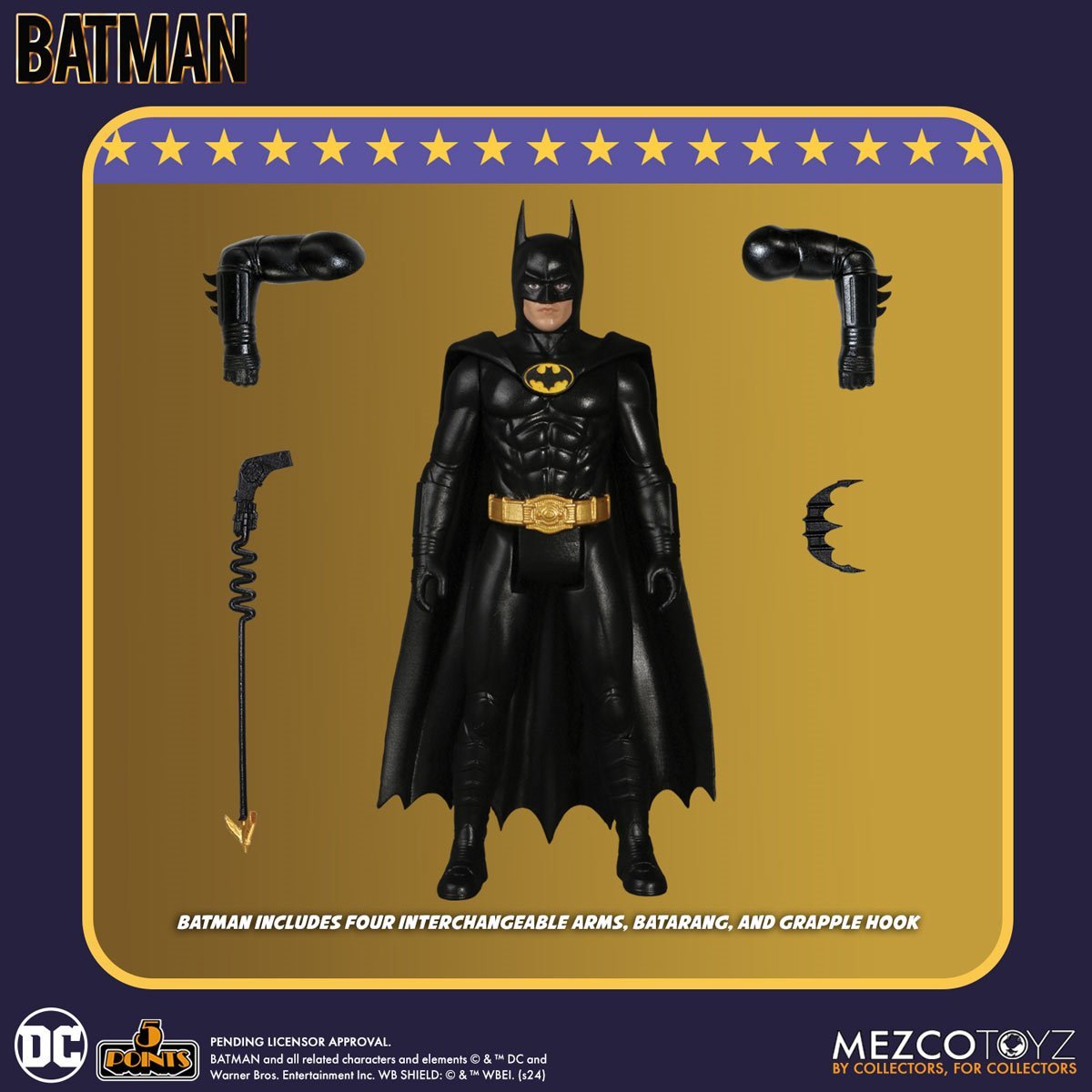 Mezco Toyz Batman 1989: Batman - 5 Points Collection Action Figure (PRE-SALE)